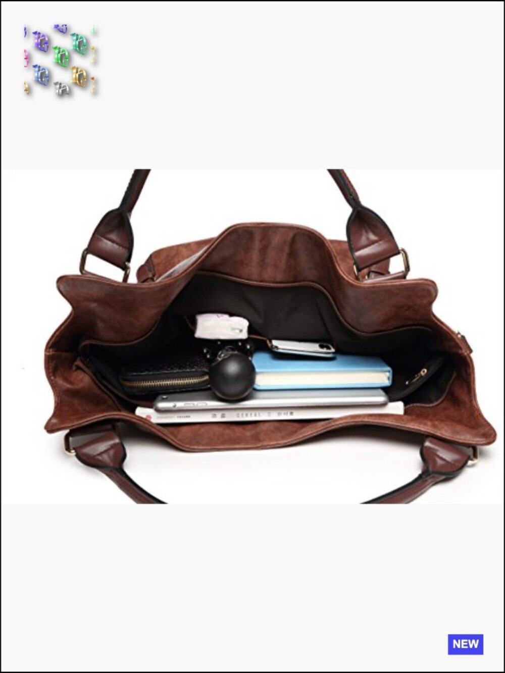PU Leather Hobo Tote Bag Elegant Minimal Chic Adjustable Shoulder Strap Slouchy - Picture 5 of 7
